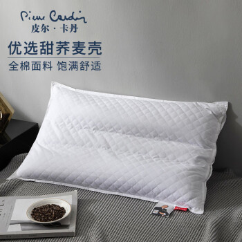皮尔卡丹/pierrecardin D2016 被子/被单 全棉荞麦枕头 天然全荞麦壳枕单双人枕芯荞麦皮枕头芯护颈枕一对拍2件 中枕-单只装